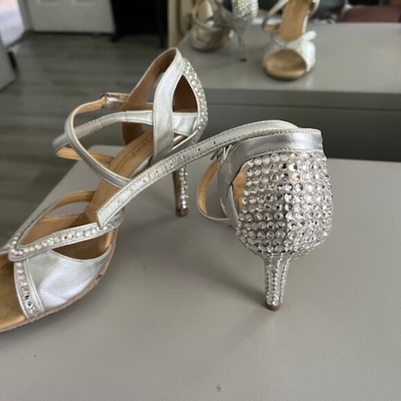 Latin/Rythm Dance Shoes Size 8.5 , Swarovski heels - Picture 2 of 5